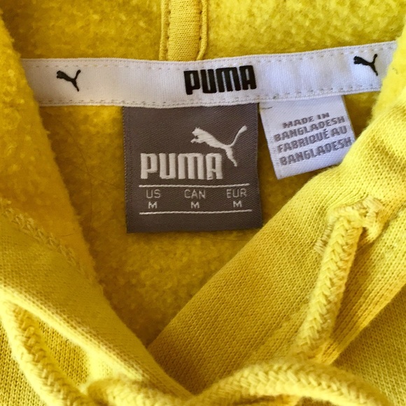PUMA Yellow Cropped Hoodie - Picture 4 of 5